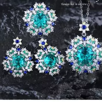 BELLA BOX Ожерелье в дворцовом стиле с изумрудом, улучшенная тяжелая промышленность, высокоуглеродистый бриллиант, ожерелье с цветком, красочное сокровище, кольцо-гвоздь No.2