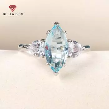 Bella Box Partysu стильное женское кольцо небесно-голубой овальный циркон стильное обручальное кольцо прекрасный подарок для девочек кольца 6 синий