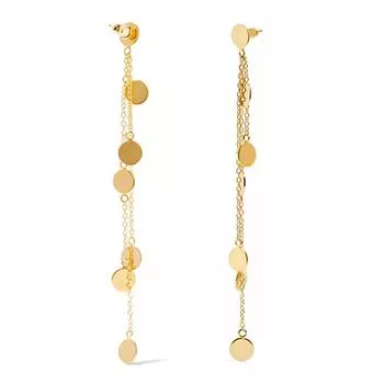 BELLA BOX Personality Temperament 18K Gold Plated Small Round Long Tassel Earrings Suitable For Women s Daily Commute Fashion Jewelry a pair жёлтый