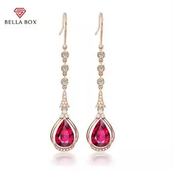 BELLA BOX подвески длинные серьги для женщин драгоценный камень в форме капли воды рубин элегантный женский красный