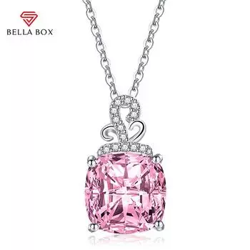 BELLA BOX подвески квадратный циркон кулон ожерелья для женщин юбилейные украшения розовый