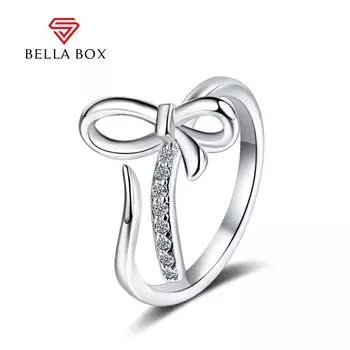 BELLA BOX Простое Открытое Кольцо Ювелирные Изделия Подарок на Свадьбу белый