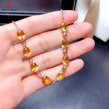 BELLA BOX Простой браслет из розового золота с имитацией желтого кристалла, цветной ювелирный браслет, подходящий для повседневной женской вечеринки, модные ювелирные изделия жёлтый