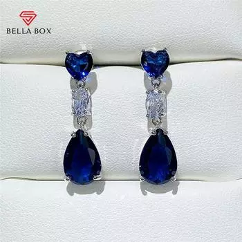 BELLA BOX простые элегантные серьги-капли для женщин, свадебные аксессуары для любви, эстетические женские висячие серьги, необычный подарок, модные украшения синий