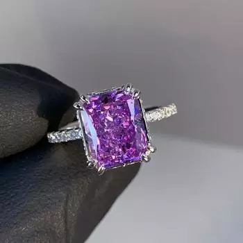 BELLA BOX Raydean Flash сопоставимое ледяное фиолетовое литий-цирконовое открытое кольцо женское квадратное модное кольцо принцессы аксессуары для вечеринок Adjustable Opening фиолетовый