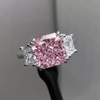 BELLA BOX Raydean Flash сопоставимый ледяной цветок легкий порошок циркон темперамент открытое кольцо женское кольцо принцессы квадратное модное кольцо ювелирные изделия Adjustable Opening розовый