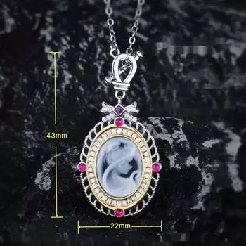 BELLA BOX ретро французский стиль рельеф красота голова ожерелье кулон подходит для женщин ежедневные вечерние модные украшения 43mm*22mm белый