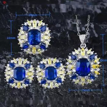 BELLA BOX ретро мода полный сверлильный лепесток королевский сапфир Fanta многоцветный комплект ювелирных изделий подходит для женщин повседневные вечерние модные украшения оранжевый