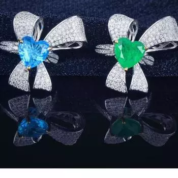 BELLA BOX Роскошное хлопковое изумрудное кольцо с бабочкой Love Full Drill, подходящее для повседневной женской вечеринки, модные ювелирные изделия изумрудный