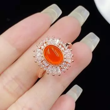 BELLA BOX Роскошное высококачественное кольцо Fenda Color Plain Oval, регулируемое, подходит для повседневной женской вечеринки, модных украшений Adjustable Opening красный