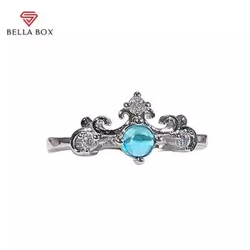 BELLA BOX Роскошное женское кольцо с овальным цирконом, ювелирные изделия, подарок на свадьбу, помолвку и вечеринку Resizable синий