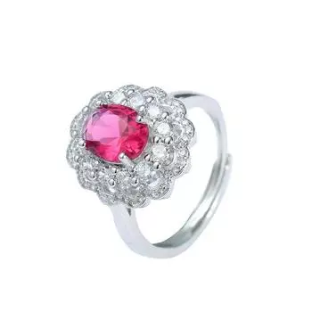 BELLA BOX Роскошное женское кольцо с овальной формой циркона Женский Шарм Ювелирные изделия на палец Свадебный подарок на помолвку Resizable красный