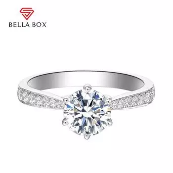 BELLA BOX Роскошное женское открытое кольцо с цирконом, женские ювелирные изделия, серебряный подарок Resizable белый