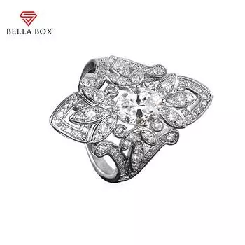 Bella Box Роскошные модные обручальные кольца женские нежные цветочные обручальные кольца с фианитом подарок на вечеринку серебряные ювелирные изделия 6 белый