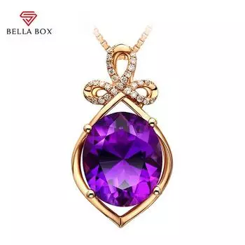 BELLA BOX роскошные ожерелья для женщин с фиолетовым цирконом, юбилейные помолвочные украшения фиолетовый