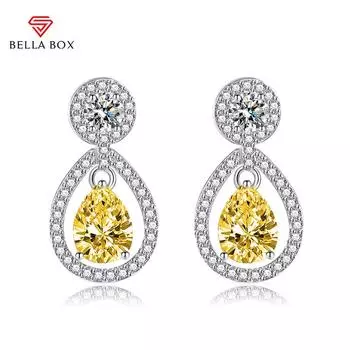 BELLA BOX Роскошные женщины Вода Капля Полые серьги Грушевидные серьги Свадьба Помолвка Вечеринка Подарок синий