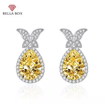 BELLA BOX Роскошные женские длинные серьги с бантом, подарок на свадьбу, помолвку и вечеринку синий