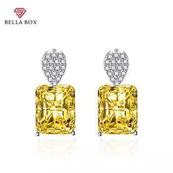 BELLA BOX Роскошные женские модные квадратные серьги-гвоздики для свадьбы, помолвки и вечеринки, подарок синий