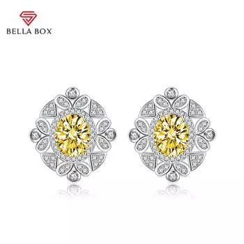 BELLA BOX Роскошные женские модные овальные серьги-гвоздики с цирконием, подарок на свадьбу, помолвку и вечеринку синий