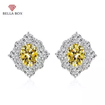 BELLA BOX Роскошные женские модные серьги-гвоздики с цветком на свадьбу, помолвку, подарок синий