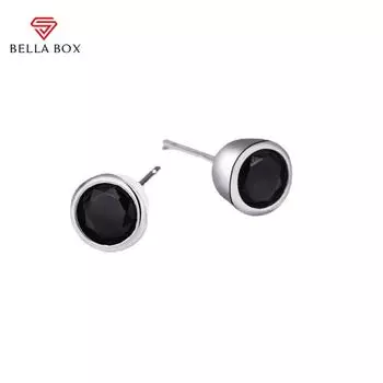 BELLA BOX Роскошные женские модные серьги-гвоздики в виде клевера, свадебный подарок для помолвки и вечеринки чёрный