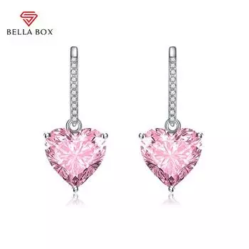 BELLA BOX Роскошные женские модные серьги-гвоздики в форме сердца 10*10 мм, подарок на свадьбу, помолвку и вечеринку синий