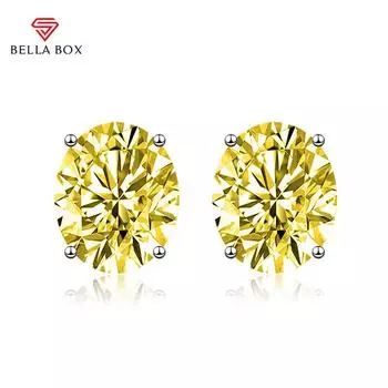 BELLA BOX Роскошные женские овальные серьги-гвоздики 8*10 мм, подарок на свадьбу, помолвку и вечеринку синий