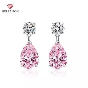 BELLA BOX Роскошные женские серьги-гвоздики в форме капли, подарок на свадьбу, помолвку и вечеринку синий