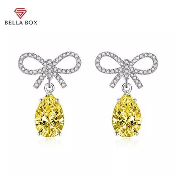 BELLA BOX Роскошные женские серьги-гвоздики, подарок на свадьбу и помолвку синий