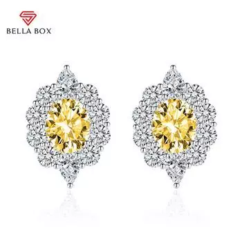 BELLA BOX Роскошные женские серьги-гвоздики с цветком, подарок на свадьбу, помолвку и вечеринку розовый