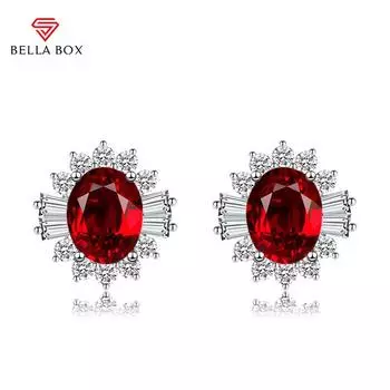 BELLA BOX Роскошные женские серьги овального цвета с сокровищами, подарок на свадьбу, помолвку и вечеринку зелёный