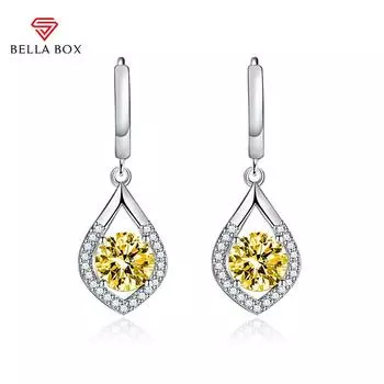 BELLA BOX Роскошные женские серьги «Рыбий хвост» с цирконием, подарок на свадьбу, помолвку и вечеринку синий