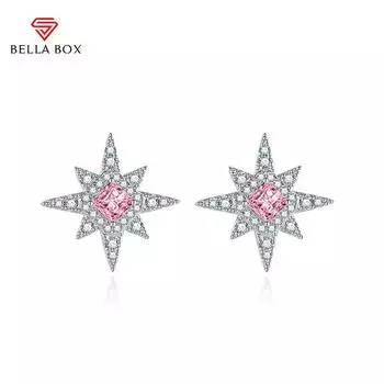 BELLA BOX Роскошные женские серьги с восьмиконечной звездой, подарок на свадьбу, помолвку и вечеринку синий