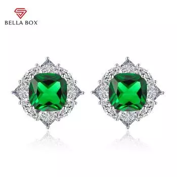 BELLA BOX Роскошные женские серьги-сокровища, подарок на свадьбу и помолвку зелёный