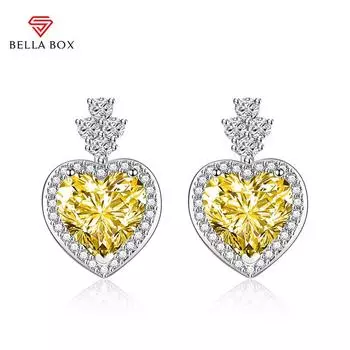 BELLA BOX Роскошные женские серьги Sweet Love с розовыми бриллиантами, серьги на свадьбу, помолвку, подарок на вечеринку розовый