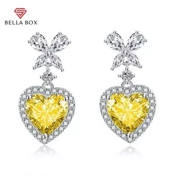 BELLA BOX Роскошные женские серьги в форме сердца, подарок на свадьбу, помолвку и вечеринку синий