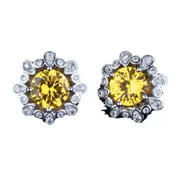 BELLA BOX Роскошный изысканный комплект ювелирных изделий с драгоценными камнями и подсолнухами, подходящий для повседневной женской вечеринки, модные ювелирные изделия