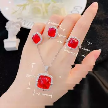 BELLA BOX Роскошный комплект украшений в стиле дворца с рубиновой голубиной кровью и сахарной башней, подходящий для женских банкетов, вечеринок, ювелирные изделия высокого класса красный