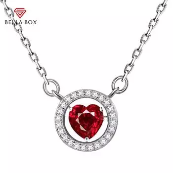 Bella Box Роскошный кулон с цирконием, ожерелье с красным сердцем для женщин, Церемония, помолвка, свадебное ожерелье, новые модные ювелирные изделия красный