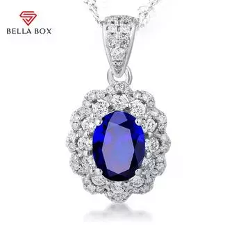 Bella Box Роскошный натуральный синий кулон с сокровищами женский комплект Цирконовое открывающееся кольцо женские темпераментные серьги для женщин комплект ювелирных изделий синий
