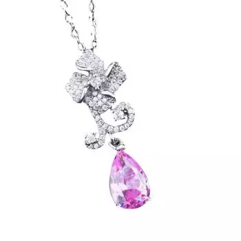 BELLA BOX Роскошный ретро-цветочный танец Папалача Оранжевый Розовый Цветок Капля Воды Подвеска Подходит для Дамской вечеринки Банкета Высококачественные ювелирные изделия 42mm*10mm розовый