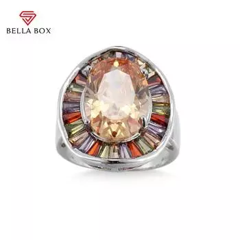 Bella Box с драгоценными камнями, обручальное кольцо для женщин, серебряное женское кольцо, преувеличенное серебряное украшение на руку, подарок на свадьбу, вечеринку 6