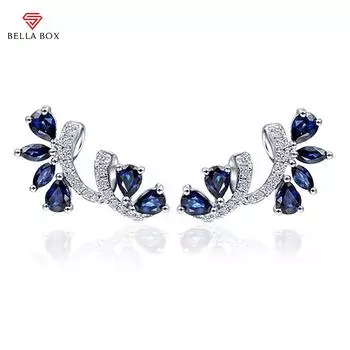 BELLA BOX серьги-гвоздики для женщин темперамент элегантные синие серьги с цирконием свадебные украшения для помолвки и вечеринки