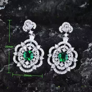 BELLA BOX Серьги-подвески в стиле ретро-дворца с изумрудным цветком и феей, подходящие для дам, свадебных банкетов, ювелирные изделия высокого класса