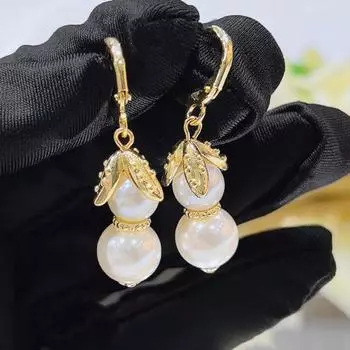 BELLA BOX Серьги-подвески в стиле ретро-дворца с имитацией натурального барочного жемчуга в форме тыквы, подходящие для женских повседневных вечеринок, модные ювелирные изделия