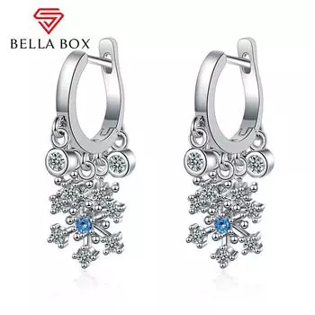 BELLA BOX Серьги с бриллиантами и цветами, ювелирные изделия, подарок на свадьбу