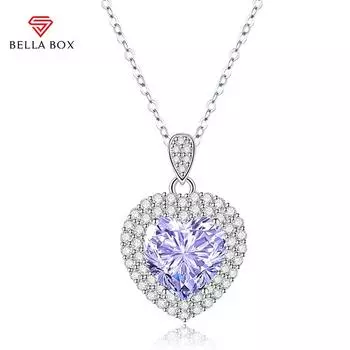 BELLA BOX Сердце Кулон Ожерелье Многоцветные Модные Свадебные Помолвочные Ювелирные Изделия синий