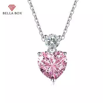 BELLA BOX Сердце Кулон Ожерелье Многоцветные Модные Свадебные Помолвочные Ювелирные Изделия розовый