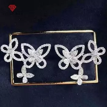 BELLA BOX шикарные серьги-бабочки для женщин, нежная повседневная одежда, аксессуары для ушей, подарок на день рождения для девочек, роскошные ювелирные изделия с цирконием