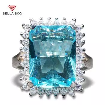 Bella Box синее квадратное великолепное элегантное кольцо для женщин, очаровательное классическое кольцо на свадьбу, помолвку, темперамент, женские подарки 6 синий